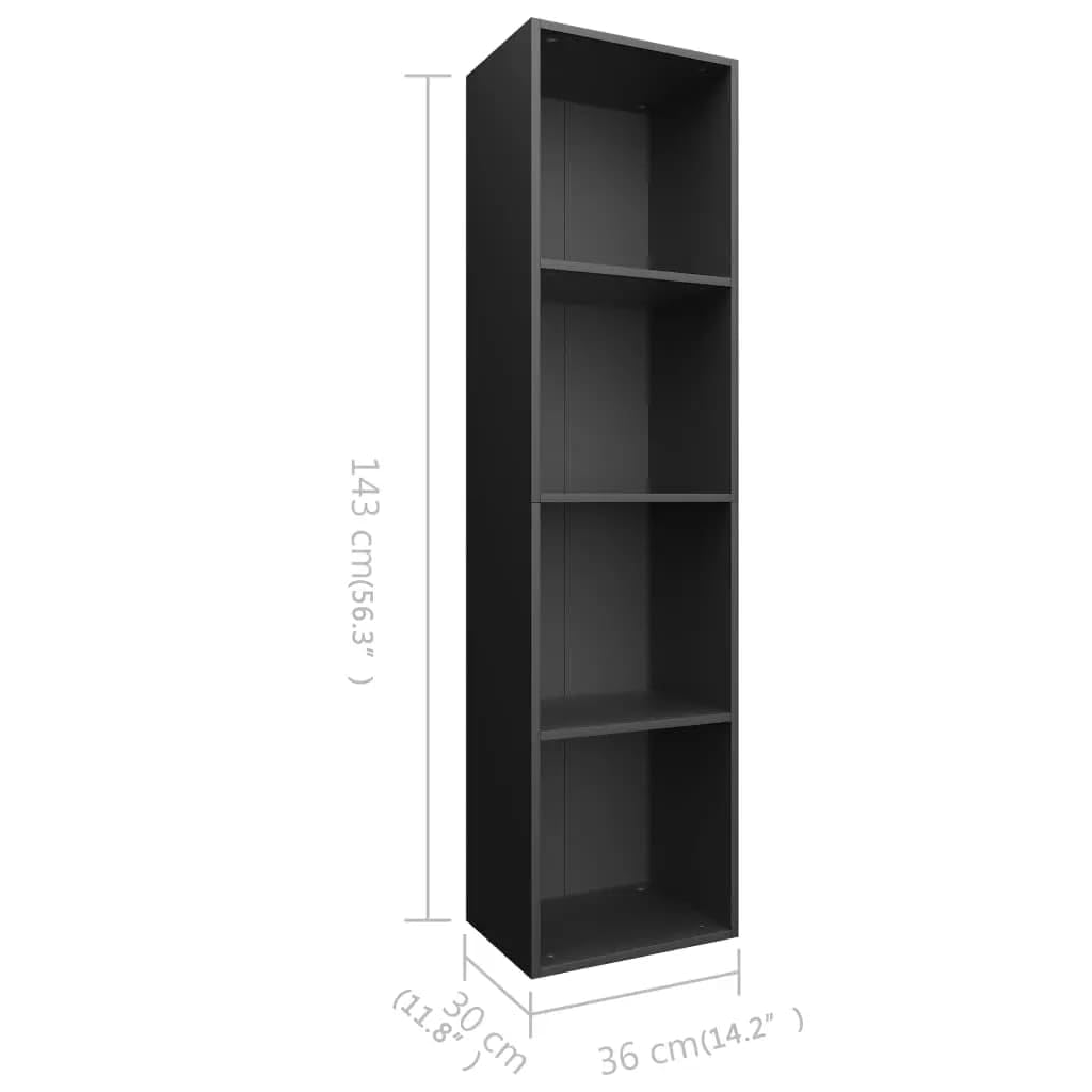 vidaXL Libreria/Mobile TV con 3 Vani a Giorno Classico Robusto Armadietto Basso Base Porta TV Orizzontale Nero 36x30x143 cm in Truciolato