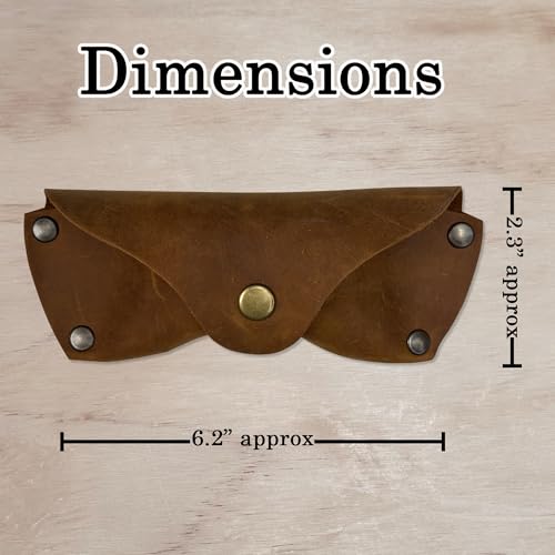 Image of Leather Glasses Case for Men - Vintage Rustic Belt Eyeglass Holder