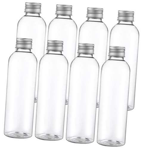 CIYODO 8pcs Aluminum Lid Bottles Caps Leakproof Plastic Water Bottles for Smoothie Juice Caps