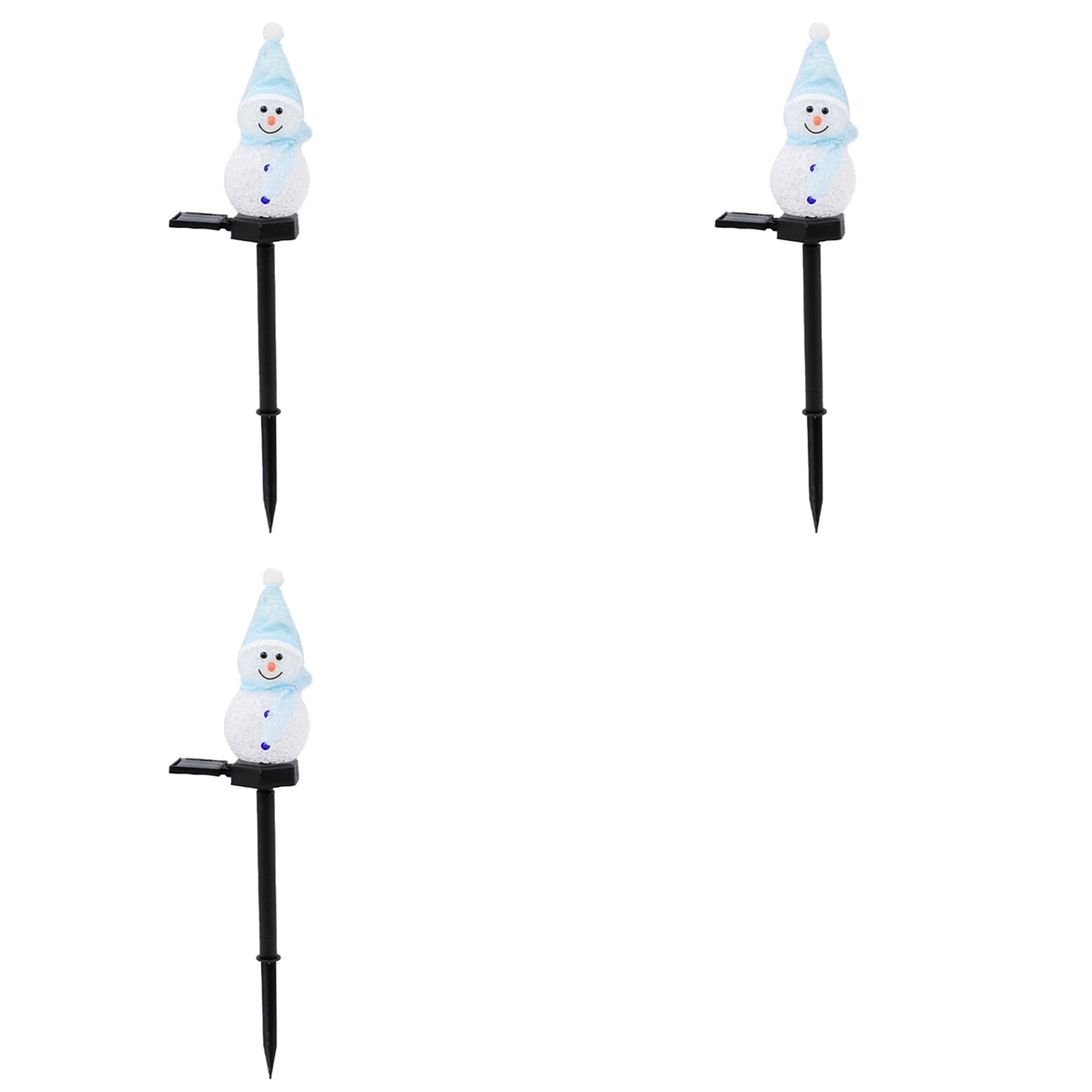 Décoration de Jardin Bonhomme de Neige Lumineux Solaire Extérieur Noël Écologique