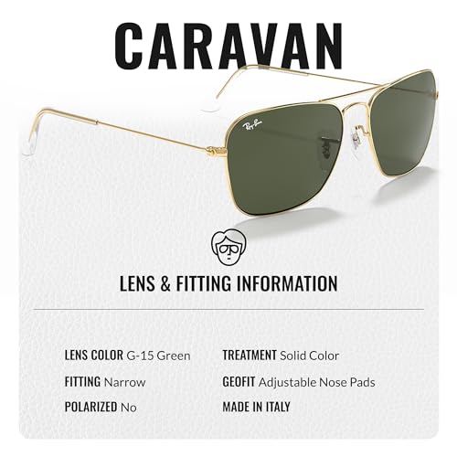 Image of Ray-Ban RB3136 CARAVAN Square Shaped Sunglasses for Men & Women with Official RAYBAN Eyewear Kit
