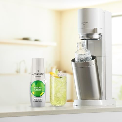 SodaStream Sirup Zitrone-Limette ohne Zucker, 1x Flasche ergibt 9 Liter Fertiggetränk, Sekundenschnell zubereitet und immer frisch, 440 ml