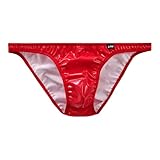 [ラポーム・オム] エナメル フルバック ビキニ 日本製 メンズ 前とじ La-Pomme Homme(RE-レッド、M)