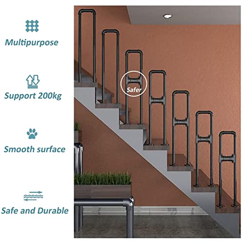 Rampe d'escalier en fer forgé extérieur 90cm balustrade de sécurité - 4