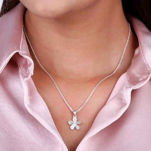 GIVA 925 Silver Flower Pendant With Link Chain | Gifts for Girls and Women | With Certificate of Authenticity and 925 Stamp | 6 Month Warranty* - Image 4