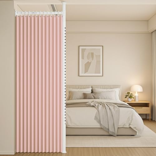 TRAGLO �˂����� �p�[�e�[�V���� ���ς莮 �����d�؂�J�[�e�� ����210cm�`310cm �L�k�\ ���ς�_ ������ �ډB�� �Ԏd�؂� �Ռ��ƒf�M ��j��ݒu ���r���O�E�Q���E�����p�A���t���ȒP(�s���N,��1.6m�`2.1m)