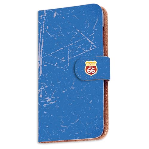 Xiaomi Redmi Note 11 用 レドミノート11のケース 手帳 スマホケース カードスロット ルート66 ビンテージ アメリカン ブルー 151a02c