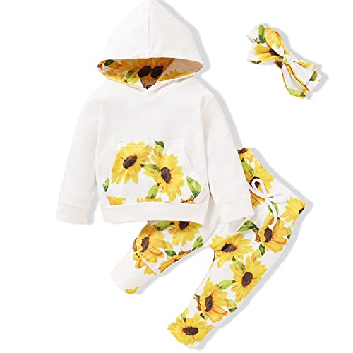 Image of Hearyoo Toddler Girl Clothes Floral Ruffle Short Sleeve Top + Solid Pants Little Girl Summer Outfits Sets