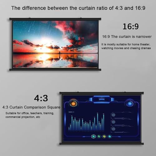 Pantalla de proyección manual 72 pulgadas 16:9 miniatura 3