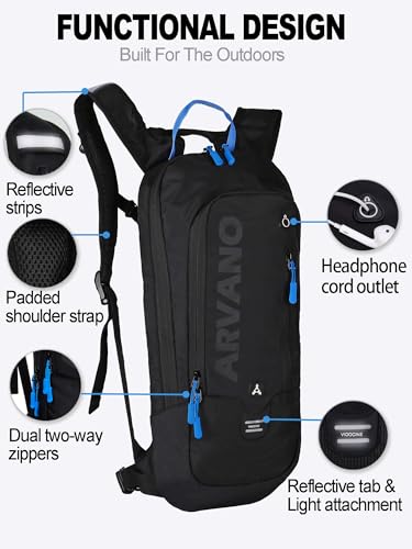 Hydration Backpack, Lightweight Hydration Pack with 2L Water Bladder, 6L Water Backpack for Men Women Cycling, Hiking, Mountain Biking, Skiing