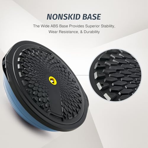 Image of ZELUS 25in. Balance Ball | 660lb Inflatable Half Exercise Ball Wobble Board Balance Trainer w Nonslip Base | Half Yoga Ball Strength Training Equipment w 2 Bands, Pump, Extra Ball Included