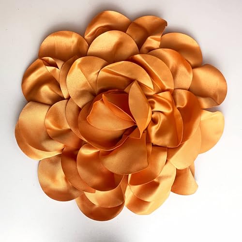 Image of Heyiwell Large Satin Fabric flower for Brooch Pin Wedding Party Dance Dress Suit Clothes Head Hair Accessories DIY Decor 9.45 inchInch