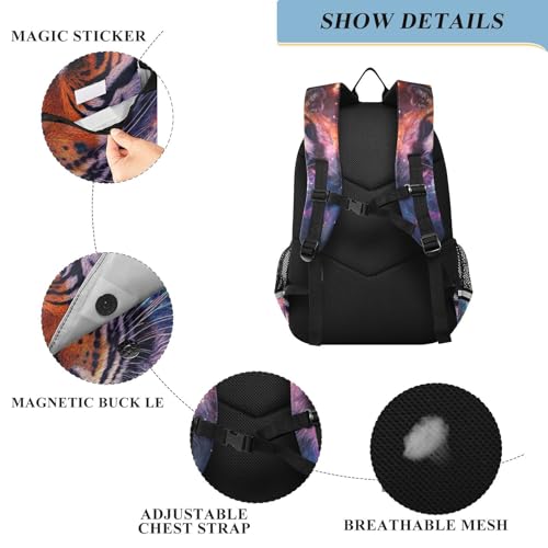 Tiger Galaxy Kids Backpack Large Capacity Bookbag with Reflective Schoolbag for Girls and Boys 208587753