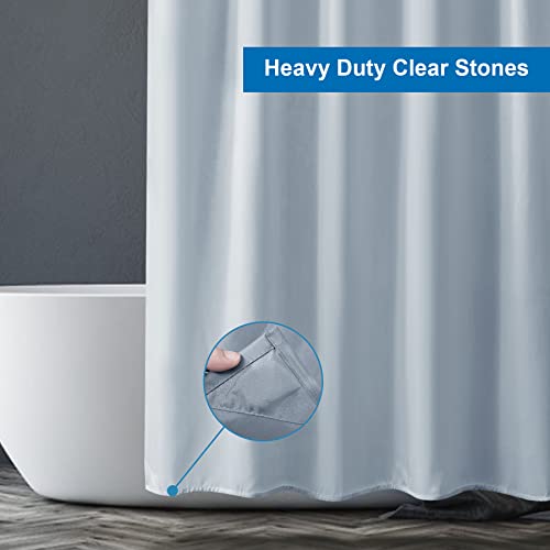 Image of Amazer Light Gray Shower Curtain Liner, Light Gray Fabric Shower Liner, 2-in-1 Bathroom Shower Curtain and Liner, 12 Grommet Holes, Water Proof, Machine Washable, Hotel Quality, 72 x 72 Inches