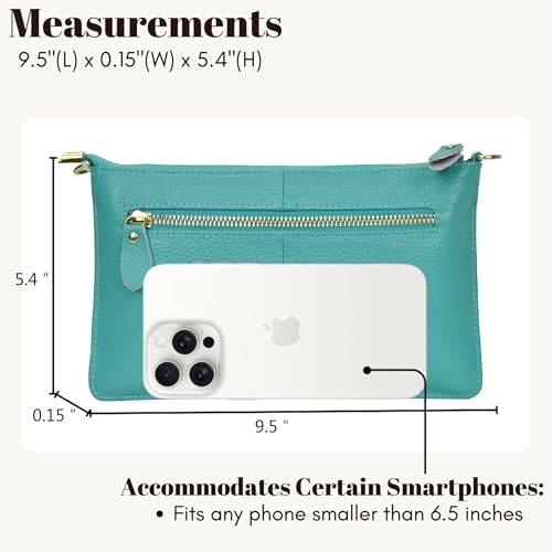 NGIL Women Genuine Leather Crossbody Wristlet, Women's Handbag, Chic Shoulder Bag Small Wristlet Wallet, Golden Accent Zipper4