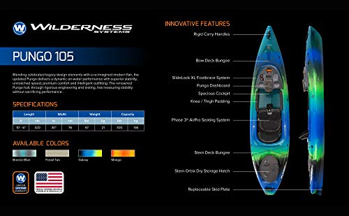 Image of Wilderness Systems Pungo 105 Recreational Kayak - Sit Inside - Phase 3 Air Pro Comfort Seating - 10.6 ft