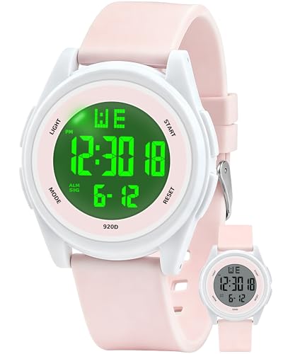 Image of Juboos Digital Watch Men Women 50M Waterproof Sports Military | Large Face Wirstwatch with Stopwatch, Alarm, LED Backlight, 12 /24H, Date, Week, Hourly Chime