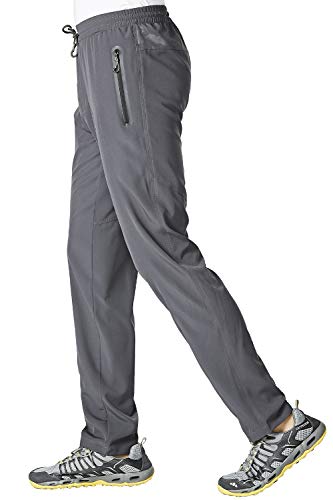 Tbmpoy Men's Ultra Light Athletic Travel Pants Open Bottom Sports Exercise Pants Dark Grey M #TOP1