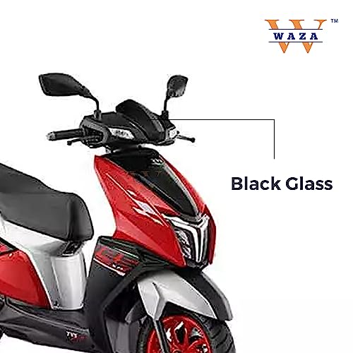 Image of WAZA TVS NTORQ 125 Windshield Front Panel Headlight Visor Bike Wind Deflectors Windscreen Glass Black Protector Superior ABS /PC Plastic