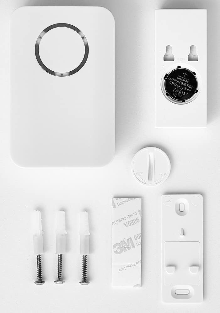 Components of the edi-tronic ZTB-042 Wireless Doorbell package