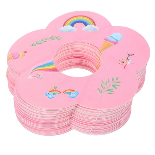 Unomor 100pcs Drip Catcher Paper Holders for Ice Cream Cones Functional and Decorative Drip Ice- Tray for Boys and Girls Keeps Hands Clean and Rainbow Design