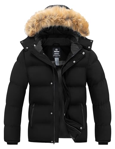 wantdo Men's Hooded Winter Coat Waterproof Puffer Jacket Warmth Winter Jacket