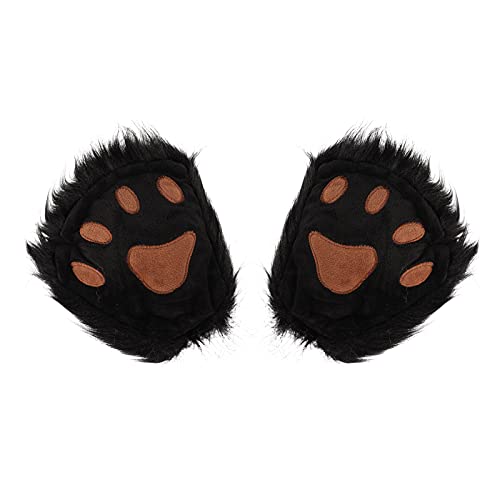 Faux Furry Fox Ears Headband Set - Halloween Costume With Tail, Paw Gloves, Hairband - Animal Fancy Dress Accessories for Wolf Bear - Image 3