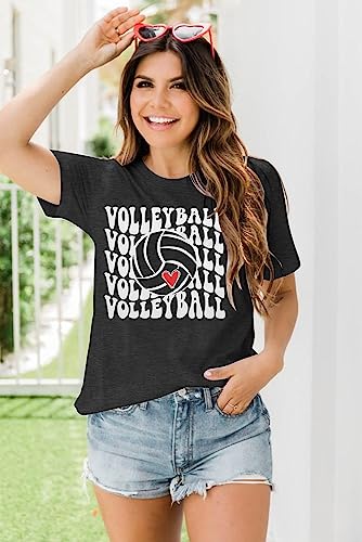 Volleyball Shirts Women Volleyball Mom T Shirts Game Day Team Tee Tops Graphic Casual Short Sleeve Shirts3