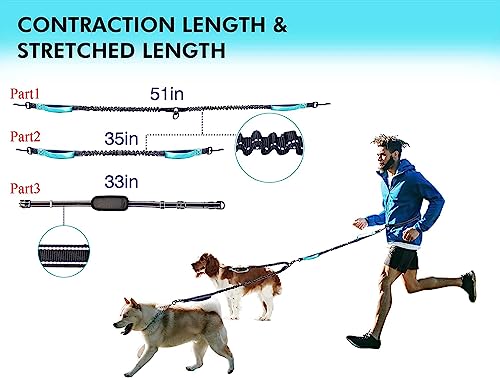 image for MingXpets Hands Free Dog Leash, Waist Dog Leash, Double Leash for Runn