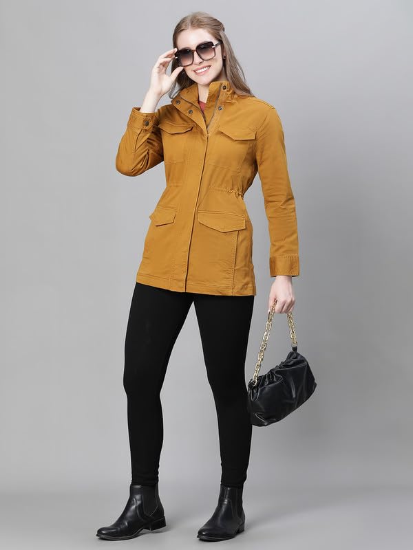 Image of oxolloxo Women Collared Snap Buttoned Long Sleeve Cotton Jacket