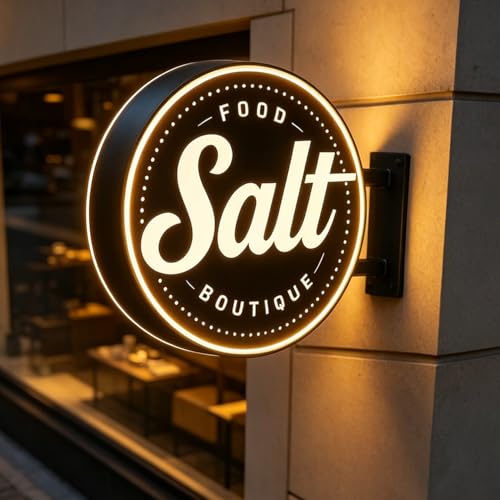 Insegna luminosa a LED bifacciale personalizzata per esterni - Insegna pubblicitaria illuminata, segnaletica a LED per esterni per aziende, saloni, bar e ristoranti, insegna luminosa con logo