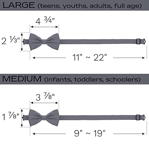 Image of Adam Young Men's Bow Ties with Handkerchief & Cufflinks Pre-Tied Style Formal Satin Classic Bowtie for Tuxedo Faux Silk