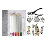 Schrumpffolien-Papier-Set mit Buntstiften, Ohrringhaken, Loch und weiteren bunten schrumpfbaren...
