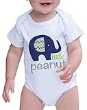 7 ate 9 Apparel Baby Boy's Elephant Little Peanut Onepiece 0-3 Months Navy Blue and Green