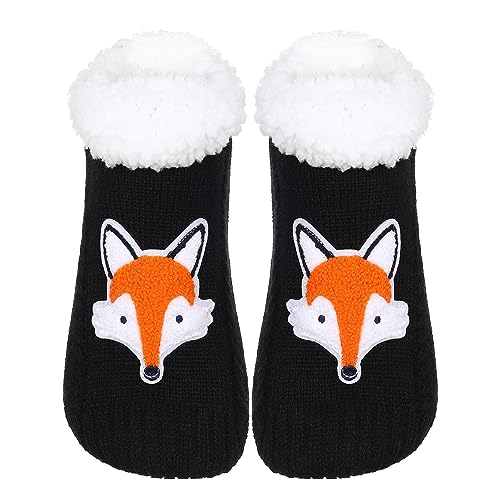 Image of ZYZX Cute Animal Slipper Socks for Women with Grips,Fuzzy Socks Indoor