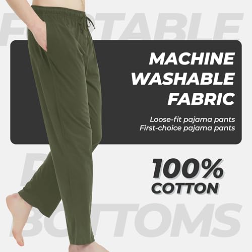 Image of U2SKIIN Mens 100% Cotton Pajama Pants, Lightweight Soft Lounge Pant with Pockets Sleep Pj Bottoms for Men