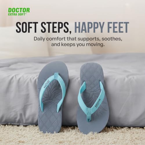 Image of DOCTOR EXTRA SOFT Women's Soft Slippers & Flip Flops, Orthopedic Cushioned Footbed, Lightweight Shock Absorbing Anti-Skid Comfortable Ladies Footwear for Walking, Home, Bathroom & Everyday Wear D-05