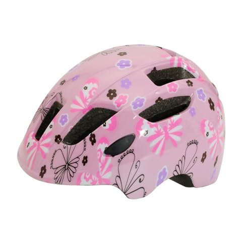 TEITO 子供用ヘルメット 【補助金対象】自転車用ジュニアヘルメット JH57-BP 52-56cm 4歳 5歳 6歳 バタフライピンク フラワー 着脱簡単 女の子 幼稚園 保育園 SGマーク インモールド 着脱簡単マグネットバックル
