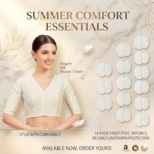 Image of Studio Shringaar Women's Cotton Stretchable (Smocked) Readymade Saree Blouse