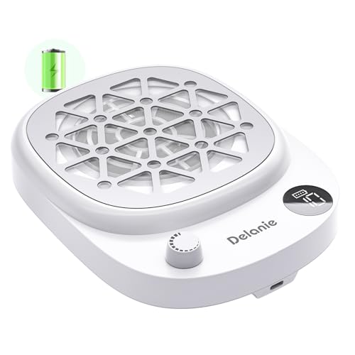 Delanie - Aspirateur pour Ongles Sans Fil, Ventilateur Compact Portable Rechargeable pour Manucure - 6000 RPM, 10 Réglages de Vitesse