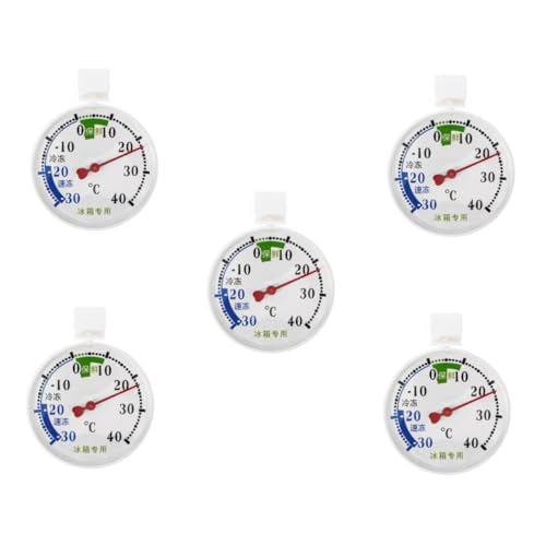 HOMOBABE 5 Pezzi Termometro per Frigorifero con Display LCD Monitoraggio Accurate Temperatura per Congelatori e Refrigeratori per Alimenti e Conservazione Sicura Misurazione