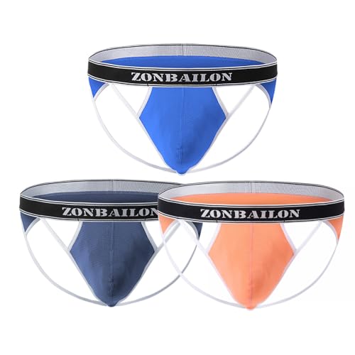 ZONBAILON Men's Sexy Jockstrap Underwear Low Rise Workout G-String Stretchy Athletic Jock Strap Breathable Bulge Pouch Thong