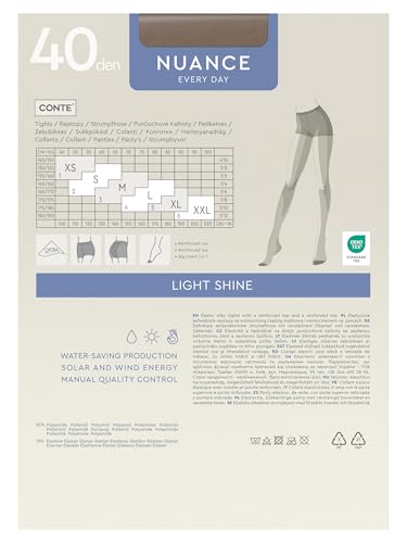 Image of Conte Tights Control Top Semi Opaque Pantyhose Silky Matte Effect Nuance 40 Den