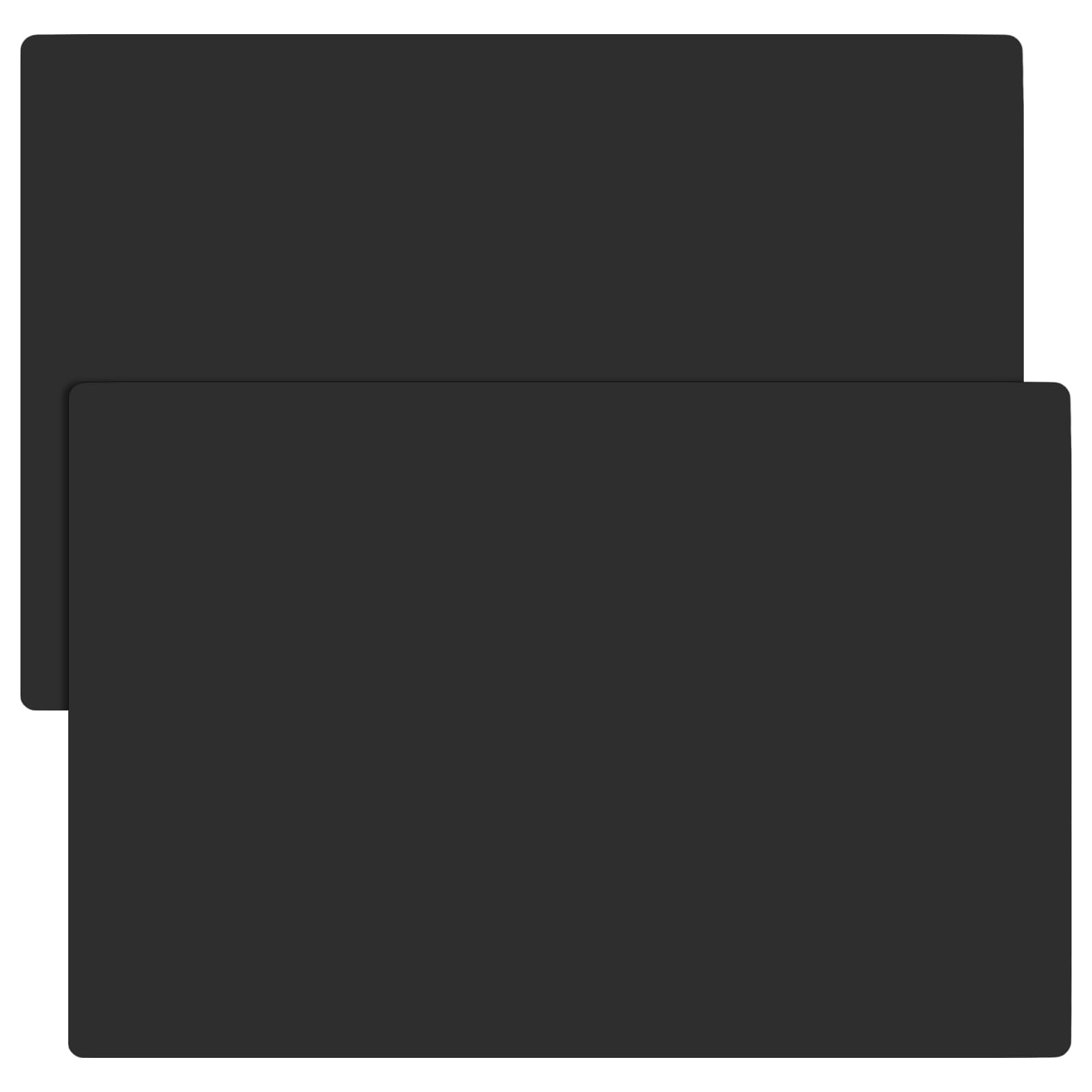 LEXININ 2 Pack Black Large Silicone Mat, 40 x 60cm Non Slip Silicone Mat for Kitchen Worktop Protector