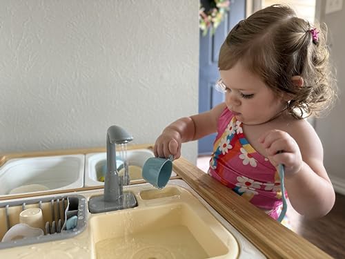 Beright Play Kitchen Sink Toys, Toddler Sink Toys with Upgraded Faucet, Pretend Play Toys Running Water, Perfectly Matched with Beright Sensory Table