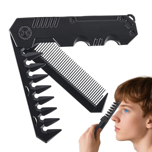 Peine plegable para hombre, peine de barba 2 en 1, mini herramienta de peinado para peluquería para el cuidado diario, barba, salón de belleza