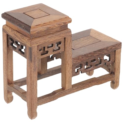 DECOMELODY Base de Exhibición de Madera de Pollo Alada Pequeña Soporte para Jarrones y Tetera Base para Plantas y Bonsáis para Decoración del Hogar Estante Rústico para Manualidades y