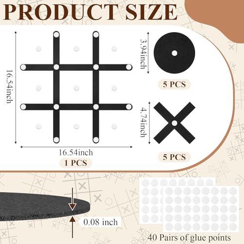 Juego Gigante Tic Tac Toe - Decoración de Pared en Fieltro miniatura 2