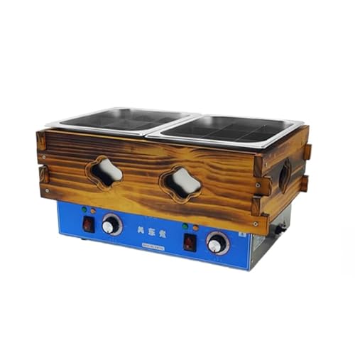 WXQおでん鍋 9切り 電気おでん鍋 業務用 10L大容量 50-300℃温度調節可能 自動保温機能 仕切り鍋 ステンレス鋼 多用途おでん鍋 卓上型 中華火鍋 関東煮 火鍋 鍋料理 屋台/食堂/レストラン/コンビニ 業務用 家庭用 (ツインシリンダー,ステ