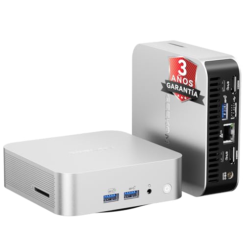 GEEKOM A5 Pro Mini PC (2026) con AMD Ryzen 5 7430U, 16 GB RAM (DDR Ampliable, No LPDDR Bloqueada), 1 TB SSD NVMe, Gráficos Radeon Vega 8 |Windows 11 Pro |4 Pantallas 8K |Doble HDMI |6×USB | Lector SD